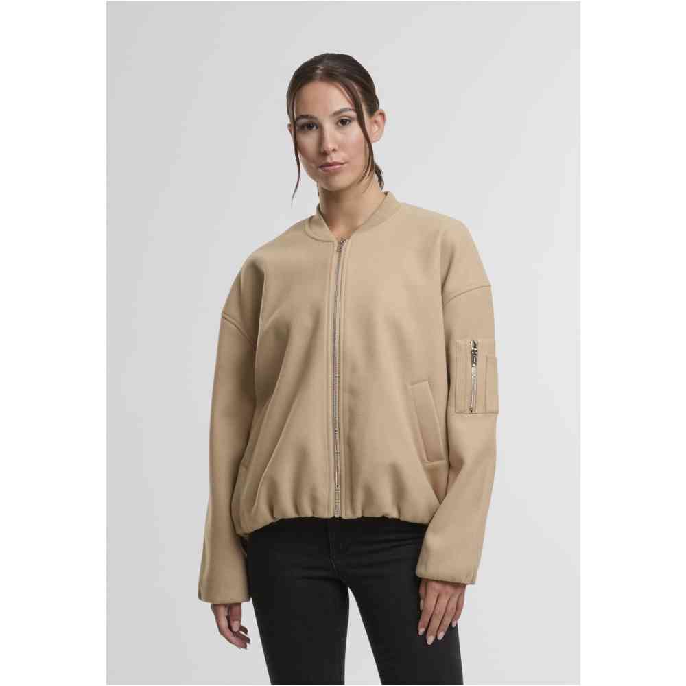 Urban Classics - Faux Wool Bomber jacket - Beige